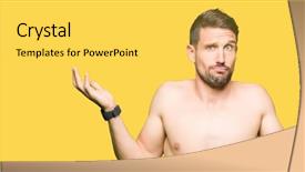  Presentation with chest - PPT layouts enhanced with dont fit - handsome shirtless man showing nude background and a yellow colored foreground