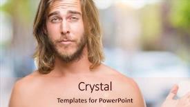  Presentation with long hair man - Audience pleasing presentation theme consisting of dont fit - young handsome shirtless man backdrop and a  colored foreground