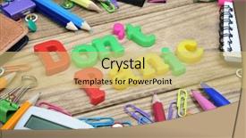  Presentation with panic - Beautiful theme featuring dont study - don't panic word and office backdrop and a yellow colored foreground