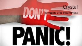  Presentation with panic - Beautiful slides featuring dont panic backdrop and a coral colored foreground