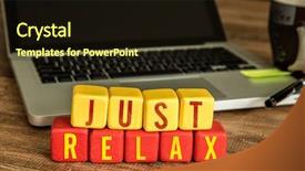  Presentation with cube - PPT theme with dont signs - just relax written background and a wine colored foreground