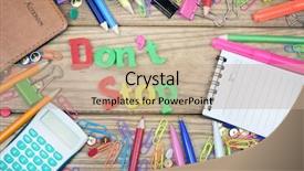  Presentation with stop - Audience pleasing PPT theme consisting of dont study - don't stop word and office backdrop and a  colored foreground