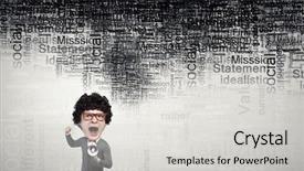  Presentation with head - Slide deck enhanced with dont study - funny young man with big background and a  colored foreground