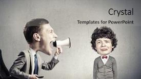  Presentation with head - Presentation theme having dont study - funny young man with big background and a  colored foreground