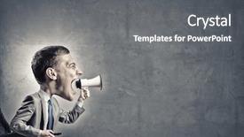  Presentation with man head in hands - Cool new presentation theme with dont study - funny young man with big backdrop and a  colored foreground