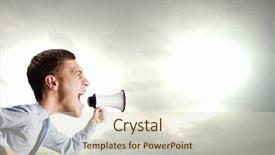  Presentation with head - PPT theme enhanced with dont study - funny young man with big background and a  colored foreground