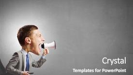  Presentation with head - Cool new PPT theme with dont study - funny young man with big backdrop and a gray colored foreground