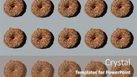  Presentation with sprinkles - PPT layouts having donut-cake-donut-with-chocolate background and a tawny brown colored foreground