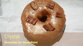 Presentation with maple - Presentation theme enhanced with donut-donut-with-maple-glaze background and a red colored foreground