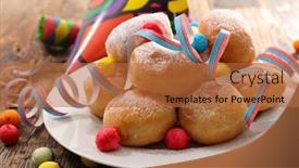  Presentation with carnival - Cool new PPT layouts with donut for carnival day backdrop and a red colored foreground
