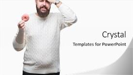  Presentation with face head in anatomy - PPT theme consisting of donut over isolated background stress background and a  colored foreground