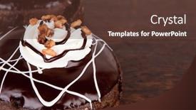  Presentation with peanut - PPT theme enhanced with donut with chocolate and peanut background and a tawny brown colored foreground