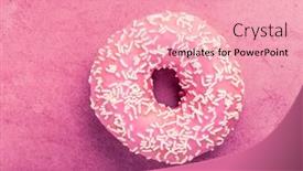  Presentation with pastel pink - Presentation design featuring donut-with-icing-on-pastel background and a lemonade colored foreground