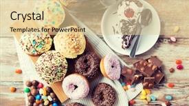  Presentation with donuts chocolate - Audience pleasing PPT layouts consisting of donuts cakes and chocolate sweets backdrop and a lemonade colored foreground