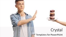  Presentation with white plate - Theme featuring refuse - teenage boy gesturing stop background and a white colored foreground