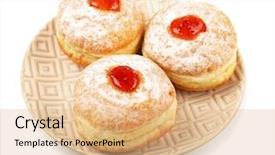  Presentation with hanukkah - PPT theme featuring donuts on white background hanukkah background and a coral colored foreground