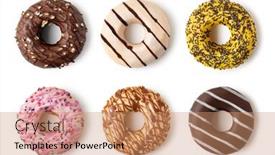  Presentation with donuts - Beautiful slide set featuring donuts-set-with-colorful-sprinkles backdrop and a coral colored foreground