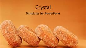  Presentation with baking freshly baked pie fresh - PPT layouts enhanced with donuts shop - freshly baked apple cinnamon doughnuts background and a gold colored foreground