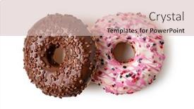  Presentation with sprinkles - Cool new PPT theme with donuts-with-colorful-sprinkles-isolated backdrop and a soft green colored foreground