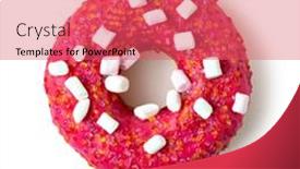  Presentation with sprinkles - PPT layouts with donuts-with-colorful-sprinkles-isolated background and a coral colored foreground