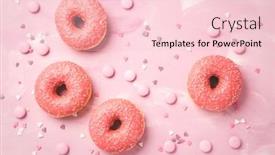  Presentation with donuts - Slide deck with donuts-with-pink-icing background and a lemonade colored foreground