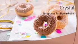  Presentation with birthday party - Slide deck having donuts-with-streamers-and-confetti background and a lemonade colored foreground