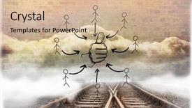  Presentation with tracks - Cool new presentation design with doodle against train tracks leading backdrop and a  colored foreground