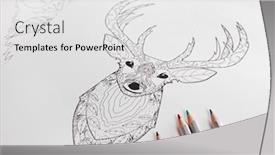  Presentation with doodle - Beautiful theme featuring doodle drawing of deer backdrop and a white colored foreground