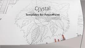  Presentation with doodle - PPT theme consisting of doodle drawing of fox and colour pencils background and a white colored foreground