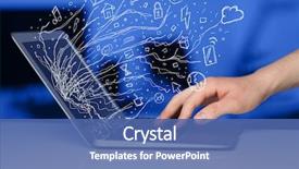  Presentation with notebook - Amazing slide set having doodle icon media cloud backdrop and a ocean colored foreground