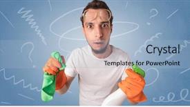  Presentation with rubber gloves - Colorful slides enhanced with doodles - swabber with orange rubber gloves backdrop and a light blue colored foreground