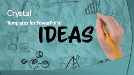  Presentation with teal - Presentation theme enhanced with doodles and paper with teal background and a teal colored foreground