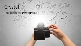  Presentation with problem solution idea concept 3d - Beautiful presentation theme featuring doodling - naked hand photo shooting backdrop and a light gray colored foreground