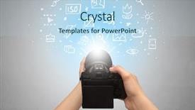  Presentation with shooting - Slide set enhanced with doodling - naked hand photo shooting background and a light blue colored foreground