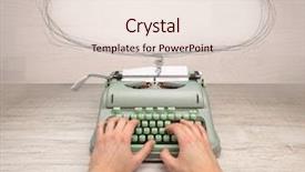  Presentation with social media - Audience pleasing slide set consisting of doodling - typewriter with doodles idea message backdrop and a lemonade colored foreground