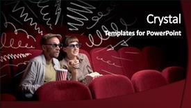  Presentation with popcorn movie - Presentation design enhanced with doodling - young cute couple sitting background and a black colored foreground