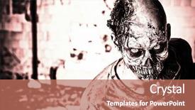  Presentation with scary halloween - Beautiful slide deck featuring horrible scary zombie man backdrop and a coral colored foreground