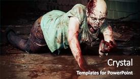  Presentation with old man - Presentation theme consisting of horrible scary zombie man background and a tawny brown colored foreground