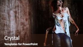  Presentation with scary halloween - Presentation consisting of scary bloody zombie girl with an ax halloween background and a wine colored foreground