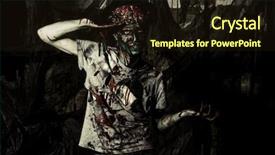  Presentation with zombie - Slides consisting of doomsday the dead have risen background and a wine colored foreground