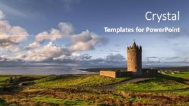  Presentation with ireland - Slide deck having doonagore-castle-at-sunset-co background and a ocean colored foreground