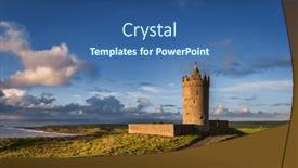  Presentation with ireland - Presentation theme featuring doonagore-castle-at-sunset-co background and a ocean colored foreground