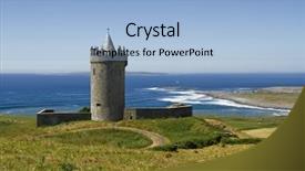  Presentation with ireland - Beautiful presentation theme featuring doonagore castle in doolin - ireland backdrop and a light blue colored foreground