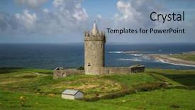  Presentation with ireland - Theme featuring doonagore castle in ireland background and a light blue colored foreground