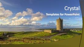  Presentation with castle wall - Slides with doonagore castle near doolin co background and a ocean colored foreground