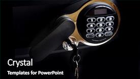  Presentation with electronic security - Presentation theme featuring door access control - detail of a safe keypad background and a black colored foreground