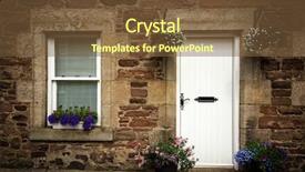  Presentation with scotland - Slide set consisting of door and window detail background and a tawny brown colored foreground