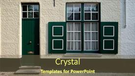  Presentation with house window - Theme having door-and-window background and a tawny brown colored foreground