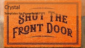  Presentation with halloween - Beautiful slide set featuring door halloween orange welcome mat backdrop and a gold colored foreground