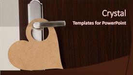  Presentation with hang - Slides having door handle hang with a heart shape door sign for copy background and a wine colored foreground